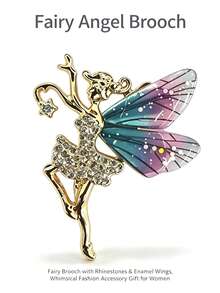 1pc Enamel Painted Butterfly Brooch, Korean Fashion Versatile Elegant Elegant Style Brooch Flower, Suit & Sweater Accessory For Women - Blue - View 6