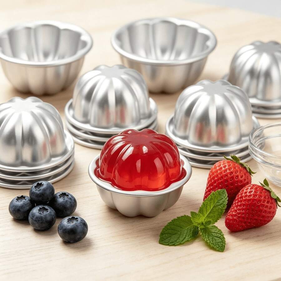 2/5/10pcs Pudding Cup Molds, Cake Molds, Jelly Molds, Candy Molds, Non-Stick Pumpkin Flower Shapes, Kitchen Small Tools, Very Suitable For Birthday Celebrations And Cake Baking Supplies - Multicolor - View 1