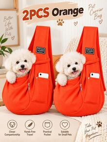 1pc Foldable Breathable Pet Carrier Bag, Large Capacity Pet Sling Bag - Multicolor - View 31