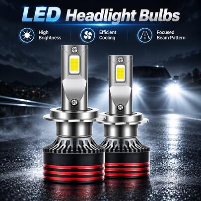 مصابيح LED للمصابيح الأمامية بقوة 120 واط بأنبوب نحاسي واحد، مصابيح LED عالية الطاقة للسيارات، ضوء أبيض فائق السطوع 6000K، نظام تبريد مزدوج، مصابيح بديلة مناسبة ل- H1 H3 H4 H7 H9 H11 9005 9006 9012، لمصابيح السيارة الأمامية العالية والمنخفضة