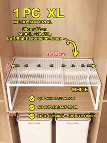 Expandable Under Sink Storage Rack | Kitchen, Cabinet, Wardrobe And Shoe Multi-Functional Storage Shelf | Countertop And Closet Adjustable Organizer - Multicolor - View 9