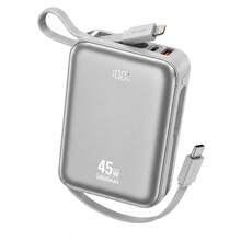 Power Bank Portátil Mini 20.000mah 45w Carregador Turbo - Prata - Visão 1