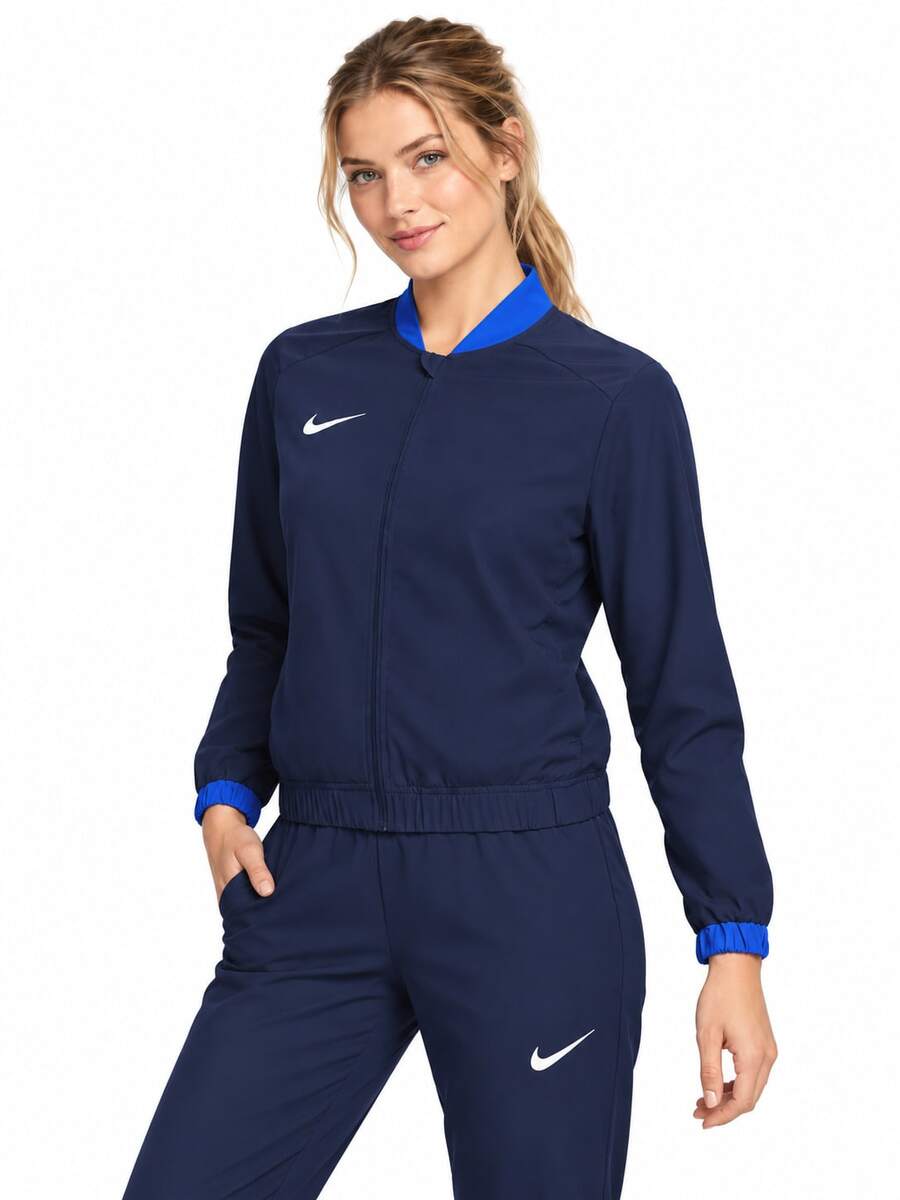 Nike DRI-FIT 新款女士拼接戶外運動休閒外套 - 海軍藍 - 查看 1