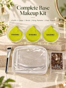 Water-Activated Makeup Sponge, Teardrop-Shaped Foundation Puff, Wet-Use Face Makeup Applicator, Finger-Hold Handle Puff, Soft Reusable Makeup Sponge, Suitable For Liquid Foundation Application, Flawless Makeup Tool - Multicolor - View 16