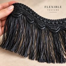 1pc Champagne Gold Layered Tassel Trim, Wavy Braided Sewing Ribbon, Suitable For Curtains, Clothing, Bohemian Style DIY Home Decor - Style a - View 11