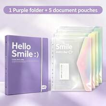 5/6pcs File Storage Bags, A4 Size, Detachable Inner Pages, Colorful Inner Pages, Paired With Minimalist Outer Shell, Portable, Suitable For Storing Test Papers, Notes, Home Organization, Office Document Organization, Back To School Stationery, Folders, File Bags - Multi-color - View 13