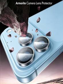 10PCS Metal Camera Lens Protection Tempered Glass Material High Hardness Anti-Collision Anti-Sharp Objects Using Advanced Adhesive Not Easy To Fall Off, Easy To Install Compatible With IPhone 18Promax/18Pro - Baby Blue - View 3