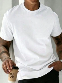 Men's Summer Fashion Versatile Pony Print Crew Neck Short Sleeve T-Shirt - White - View 2