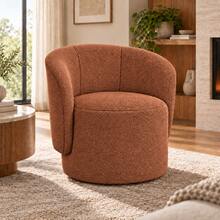 Poltrona Orgânica Sophia Bouclé Imperial D23 Moderna Decorativa Sala Quarto Recepção - Laranja Queimado - Visão 6