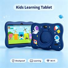 4GB RAM + 64GB ROM / 7-Inch Tablet / Quad-Core 1.3GHz / Android 13 MTK6735 / 1280x800 HD IPS Display / 2MP+5MP Camera / 4000mAh Battery / WiFi, Parental Control, Education, Gaming / ABS Plastic + Silicone, Education Tablet - Blue - View 2