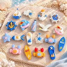 20pcs Ocean Style Clog Shoe Charms, ABS Resin Sailboat, Starfish, Crab, Anchor Design, Summer Beach Sandals Decoration Accessories - Ocean Beach Style - 20PCS - View 6