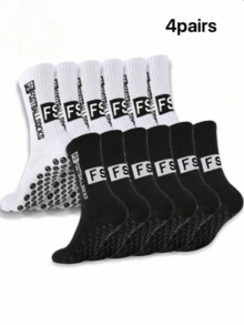 1/3/6 Pairs Men's Soccer Socks, Thick Fleece Long Tube Couple Anti-Slip Socks, Durable Sports Socks, Autumn Style - Multicolor - View 7