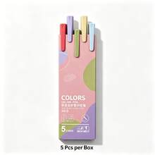 5 piezas de bolígrafos de gel de aguja completa, 6 estilos, tinta de colores surtidos de 0.5mm. Escritura suave para diarios, escuela y oficina. - Multicolor - Ver 14