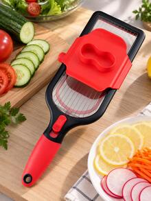 1 Set Adjustable Stainless Steel Blade Handheld Vegetable Slicer Kitchen Tool - Multicolor - View 7