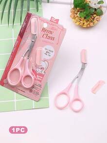 1pc Stainless Steel Eyebrow Scissors With Comb, Makeup Tool Small Scissors, Eyebrow Grooming Tool, Boxed - Multi-color - View 4