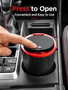 Car Trash Can Cup Holder, Mini Car Garbage Bin With Lid, Vehicle Interior Waste Container, Auto Trash Bin For Car Cup Holders, Compact Organizer For Automotive Accessories - A - View 6