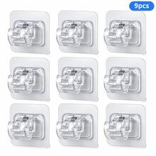 Modern Plastic Telescopic Curtain Rod Hooks & Clip With Adhesive Bracket For Horizontal Door Curtains, Drill-Free - View 14