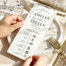 Personalized Wedding Menu Cards, Customized Wedding Dinner Menu, Minimalist Thank You Cards, Wedding Table Decor, Customizable Event Menu Cards, Personalized Cards, Suitable For Wedding Banquet, Wedding Party, Wedding Thank You Napkins, Printable Thank You Letters, Table Setting Thank You Cards, Menu Thank You Cards - Card - View 6
