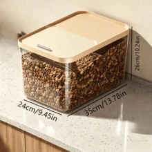 Airtight Moisture-Proof Pet Food Storage Container, Push-Pull Lid Design With Transparent Window Large Capacity Sealed Container, Pest-Proof Cat And Dog Dry Food Storage Box And Dry Goods Organizer, Large Capacity Food Storage Box For Home Use - 3L - View 2