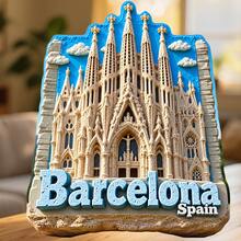 Barcelona Sagrada Familia Fridge Magnet, A Gaudi Inspired Landmark Story For Cozy Kitchen Travel Memories For All Metal Surfaces Throughout The Home - A - View 1