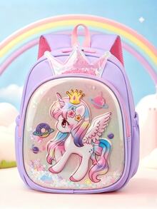 New Unicorn Princess School Bag For Kindergarten Girls With Chest Buckle, Small And Medium Class Backpack For Kids - A - View 13