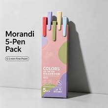 5 piezas de bolígrafos de gel de aguja completa, 6 estilos, tinta de colores surtidos de 0.5mm. Escritura suave para diarios, escuela y oficina. - Multicolor - Ver 5