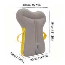 Press-To-Inflate Pillow, Upright Backrest Pillow, Travel Pillow, Portable Airplane Car Nap Pillow, Travel Pillow - Grey - View 3