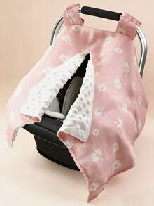 1pc Plush Baby Stroller Cover, Universal Protective Sunshade, Baby Car Seat Windproof Dustproof Cover, Unisex - Multicolor - View 10