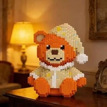 Bear Building Blocks, Collectibles, Perfect Birthday Gift, Indoor Decoration, Home Decor, Cute Style Building Blocks, Anime Character Model Gift, Birthday Gift, Carnival Prize, Back To School Gift, Etc. - Multicolor - View 3