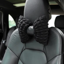 1pc Car Headrest Neck Pillow Lumbar Support Cushion, Puff Grid Breathable Comfortable Car Seat Pillow, Car Interior Accessory - Car Accessories - View 6