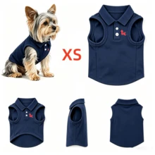 海軍藍 Polo 衫，透氣珠地布料，適合貴賓犬和比熊犬，柔軟舒適，適合戶外/海灘 春季/夏季/秋季 - 藏蓝色 - 查看 12