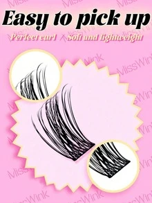Clusters Kit Wispy Eyelash Clusters Lashes Natural DIY Lash Extension Kit 10-16mm Cluster Eyelash Extensions Kit C Curl Individual Lashes Cluster Eyelash (With Tweezers, Lash Bond Seal, Lash Remover ) - Pink - View 7