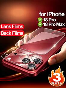 3Sets Back Film & Camera Lens Protector Compatible With Iphone 18 Pro/18 Pro Max, Clear Soft Hydrogel Rear Cover Film, Anti-Scratch Anti-Fingerprint Phone Back Protective Kit Compatible With Iphone 18promax/18pro/17promax/17Pro - Clear - View 6