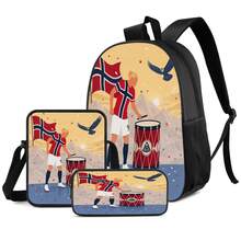 Football Player No. 9 2D Print 3 Pieces Set, Side Elastic Mesh Pocket Water Bottle Holder, Wide & Thick Breathable Adjustable Shoulder Strap, Nordic Fan Sports Style Commuter Travel Daily Storage Bag - Printed Bag - View 1