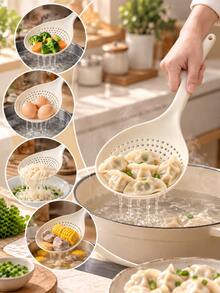 2pcs Skimmer Slotted Spoon, Frying Strainers, Slotted Spoon Hot Pot And Frying, Pot Strainer, Long Handle Kitchen Skimmer - Multicolor - View 1