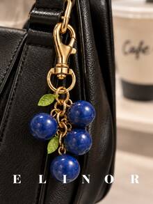 XD Fun Realistic Blueberry Keychain Bag Pendant, Women's Bag Accessory, Exquisite Car Key Charm Suitable For Daily Outfit Accessory/Holiday Gift - Multicolor - View 4