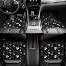 4pcs All-Weather Car Floor Mats, Anti-Slip Black & White Paw Print Design - Heavy Duty Durable, Suitable For Sedan, SUV, Truck - All-Weather Use, Precise Pedal Cutouts, Easy To Clean Car Interior Accessories (Driver/Passenger/Rear/Trunk) - Ideal Gift For Pet Owners, Stylish Black & White Paw Print, Comfortable & Fit, Suitable For Multiple Car Models And Sizes - Multicolor - View 6