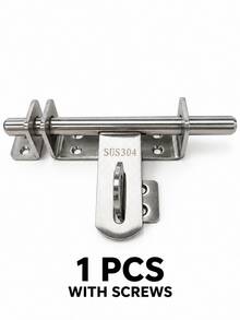 1pc 304 Stainless Steel Surface Mount Door Bolt Lock, Reversible Sliding Barrel Bolt, Heavy Duty Latch, Suitable For Wooden Doors, Main Doors, Cabinets, Sheds, Indoor And Outdoor Use - 1 PCS - View 13