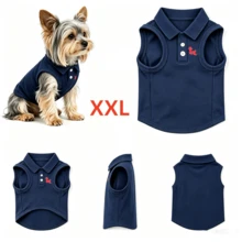海軍藍 Polo 衫，透氣珠地布料，適合貴賓犬和比熊犬，柔軟舒適，適合戶外/海灘 春季/夏季/秋季 - 藏蓝色 - 查看 10