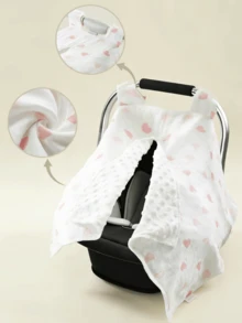 1pc Plush Baby Stroller Cover, Universal Protective Sunshade, Baby Car Seat Windproof Dustproof Cover, Unisex - Multicolor - View 5