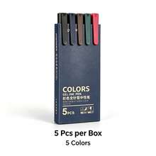 5 piezas de bolígrafos de gel de aguja completa, 6 estilos, tinta de colores surtidos de 0.5mm. Escritura suave para diarios, escuela y oficina. - Multicolor - Ver 12