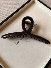 4 Pcs Large Dark Brown Glossy Hair Claw Clips - Minimalist Square,Curved,Loop Designs,Non-Slip,Strong Hold Accessories,Long Hair,Women & Girls Fall - Brown - View 8