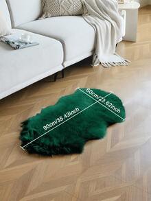 1pc Soft Faux Fur Rug, Deep Green Fluffy Carpet, Suitable For Living Room/Bedroom Floor, Machine Washable, Can Be Used For Chair, Sofa, Bedside, Creating Luxurious Modern Home Decor, Also Suitable For Christmas Decoration - Dark Green - View 17