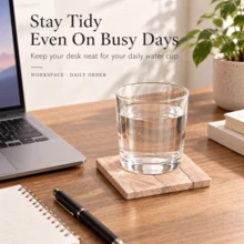 1 miếng lót ly vuông bằng đá sa thạch tự nhiên thấm hút, đáy bần chống trượt cách nhiệt, tấm lót ly cà phê trà cho gia đình, đá tự nhiên với vân ngẫu nhiên độc đáo cho mỗi miếng - Vân nâu tự nhiên - Xem 4