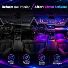 1-2pcs Car RGB 7-Color Decorative Ambient Light, LED Color Changing, Music Sync Interior Lighting Kit, USB Powered, Suitable For Car/Truck/SUV/Home/Internet Cafe/Entertainment Room And More, Halloween/Christmas Decoration - A - View 5