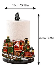 2D FLAT Christmas Decorative Kitchen Paper Towel Holder (No Power Light) - Desktop Tabletop Roll Holder (Combines Display And Storage Functions), Fun Santa Claus Design, Suitable For Kitchen, Bathroom, Living Room And Dining Room, Decorative Piece To Create A Warm Christmas Atmosphere. (Paper Towels Not Included) - Multicolor 4 - View 9