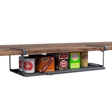 1pc Adjustable Length Under Shelf Storage Basket (Multicolor Random), Space-Saving Metal Wire Hanging Rack For Cabinet, Closet & Desk - View 9