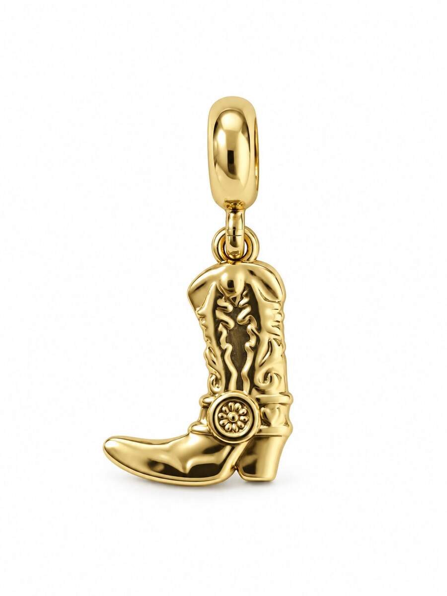 Western Cowboy Boots, Horseshoe Fashion Charm Pendant Bracelet Accessory - Multicolor - View 1