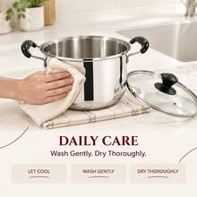 26cm Korean Minimalist Stainless Steel Soup Pot With Lid, Compact Daily Cooking Pot - View 6
