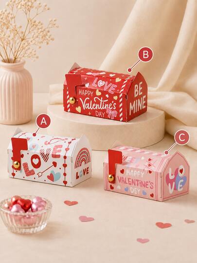 30 pezzi 3 stili Scatole per confezionare cibi di San Valentino, scatole regalo carine a forma di cuore per dolci, caramelle, biscotti, spuntino, per panetteria, caffè, feste, asporto e esposizione